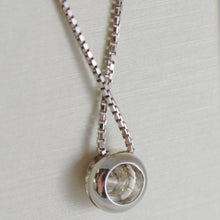 Load image into Gallery viewer, 18k white gold necklace with diamond 0.31 carats, venetian chain made in Italy
