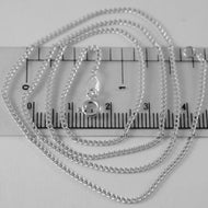 18k white gold chain mini gourmette link 1 mm, 17.70 inches made in Italy.