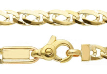 Load image into Gallery viewer, SOLID 9K YELLOW GOLD 4mm TIGER EYE FIGURE 8 CHAIN NECKLACE, LENGTH 19.7&quot;.
