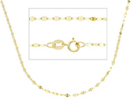 SOLID 18K YELLOW GOLD FLAT BRIGHT KITE CHAIN 16 INCHES, 2.2 MM MADE IN ITALY.