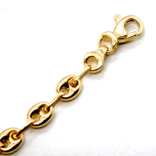Load image into Gallery viewer, 18k yellow gold big mariner chain 4 mm, 20 inches, italy made, rounded necklace.
