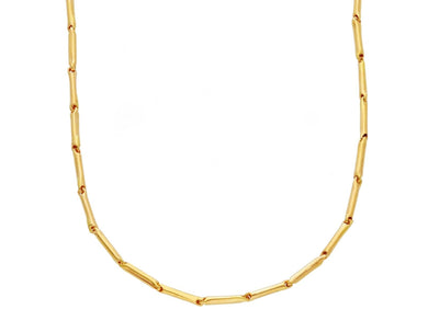18K YELLOW GOLD CHAIN THIN BONE 1.3x8mm ROUNDED TUBE LINK, 17.7