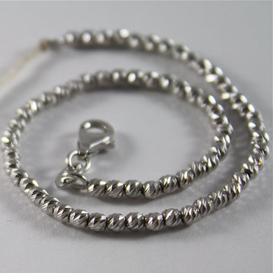SOLID 18K WHITE GOLD BRACELET WITH FACETED BRILLIANT LINK, MADE IN ITALY.