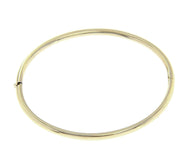 18K WHITE GOLD BRACELET RIGID BANGLE, 3mm OVAL ROUNDED TUBE SMOOTH.