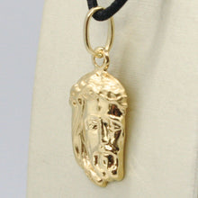 Load image into Gallery viewer, 18K YELLOW GOLD JESUS FACE PENDANT CHARM 25 MM, 1 INCH, FINELY WORKED ITALY MADE.
