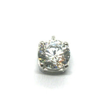Load image into Gallery viewer, SOLID 18K WHITE GOLD 7mm ROUND 2.3 carats ZIRCONIA PENDANT, MADE IN ITALY.
