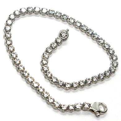 18k white gold tennis bracelet cubic zirconia width 3.2 mm lobster clasp closure.