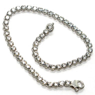 18k white gold tennis bracelet cubic zirconia width 3.2 mm lobster clasp closure.