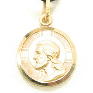 solid 18k yellow gold Jesus Christ Redeemer 17mm medal, pendant, very detailed.