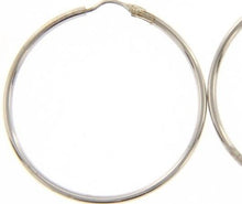 Load image into Gallery viewer, 18k white gold round circle earrings diameter 30 mm width 1.7 mm, made in Italy.
