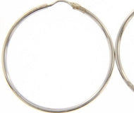 18k white gold round circle earrings diameter 30 mm width 1.7 mm, made in Italy.