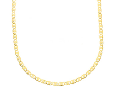 18K YELLOW GOLD FLAT CHAIN NECKLACE 2.5mm SMALL EYES OVALS & CIRCLES, 20
