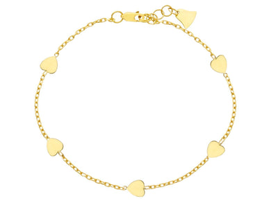 18K YELLOW GOLD OVAL ROLO BRACELET, 18cm 7.1