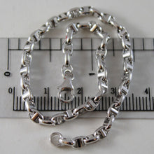 Load image into Gallery viewer, 18k white gold 3 mm navy mariner sailor bracelet 7.50 inches 19 cm made in Italy
