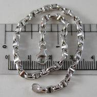 18k white gold 3 mm navy mariner sailor bracelet 7.50 inches 19 cm made in Italy.