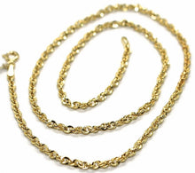 Load image into Gallery viewer, 18K YELLOW GOLD ROPE CHAIN, 23.6 INCHES BRAIDED INFINITE FACETED ALTERNATE LINK.
