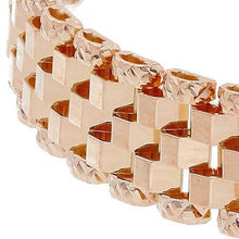 Load image into Gallery viewer, 18k rose gold band chain link cable mesh ring, 5 wires, smooth and hammered.
