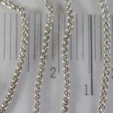 Load image into Gallery viewer, SOLID 18K WHITE GOLD SPIGA WHEAT EAR CHAIN 16 INCHES, 1.2 MM, MADE IN ITALY.
