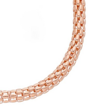 Load image into Gallery viewer, 18k rose gold basket rounded 4.5mm tubular basket popcorn bracelet, 20cm, 7.9&quot;.
