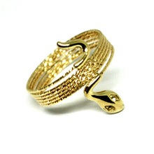 Load image into Gallery viewer, 18k yellow gold magicwire multi wires ring, elastic worked snake, white topaz.
