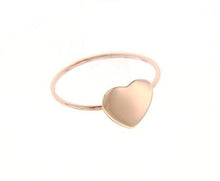 Load image into Gallery viewer, 18k rose gold flat heart love ring smooth, bright, luminous, made in Italy.
