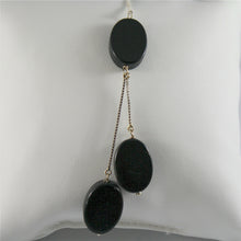 Load image into Gallery viewer, SOLID 18K WHITE GOLD PENDANT, 2,56 3,15 INCHES, BLACK ONYX DROPS, VENETIAN LINK.
