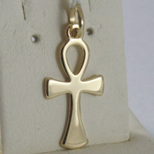 Load image into Gallery viewer, SOLID 18K YELLOW GOLD CROSS, CROSS OF LIFE, ANKH SHINY 0.98 INCHES MADE IN ITALY.
