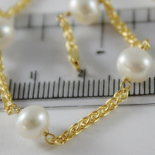 Load image into Gallery viewer, 9k yellow gold bracelet with white pearls 7 mm 19 cm, 7.5 inches made in Italy
