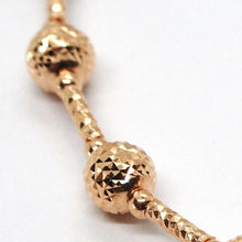 Load image into Gallery viewer, 18k rose gold chain finely worked 5 mm ball spheres and tube link, 19.7 inches.
