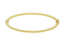 Load image into Gallery viewer, 18K YELLOW GOLD BANGLE RIGID BRACELET, SMOOTH 3mm SPHERES, BALLS
