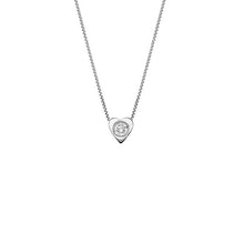 Load image into Gallery viewer, 18k white gold Orsini necklace with mini heart and diamond 0.04 ct made in Italy.
