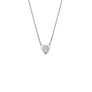 18k white gold Orsini necklace with mini heart and diamond 0.04 ct made in Italy.
