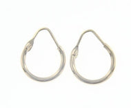 18k white gold round circle earrings diameter 10 mm width 1.7 mm, made in Italy.