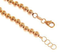 Load image into Gallery viewer, 18k rose gold 4mm balls bracelet, 18cm, 7.1&quot;, smooth spheres, made in Italy

