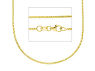 18K YELLOW GOLD CHAIN 1.4mm SQUARE FRANCO LINK, 24 INCHES, 60cm MADE IN ITALY.