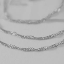 Load image into Gallery viewer, 18k white gold mini singapore braid rope chain 20 inches, 1 mm, made in Italy
