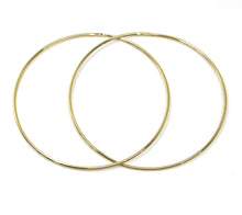 Load image into Gallery viewer, 18K YELLOW GOLD ROUND CIRCLE HOOP EARRINGS DIAMETER 40 MM x 1 MM, MADE IN ITALY
