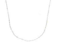 Load image into Gallery viewer, 18K WHITE GOLD CHAIN SMALL CABLE 1mm OVAL LINKS LENGTH 16&quot;, 40cm, MADE IN ITALY.
