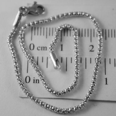 18k white gold bracelet, basket round popcorn 2mm link, 7.50