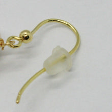 Load image into Gallery viewer, 18K YELLOW GOLD EARRINGS LEMON QUARTZ, BLUE CERAMIC DROP HAND PAINTED IN ITALY
