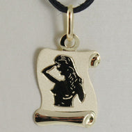 18k yellow gold zodiac sign medal, virgo parchment engravable made in Italy.