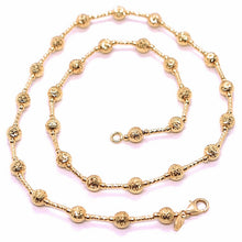 Load image into Gallery viewer, 18k rose gold chain finely worked 5 mm ball spheres and tube link, 19.7 inches.
