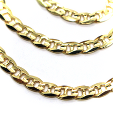 Load image into Gallery viewer, solid 18k yellow gold chain flat boat mariner oval nautical big 5mm link, 50 cm 20&quot;.
