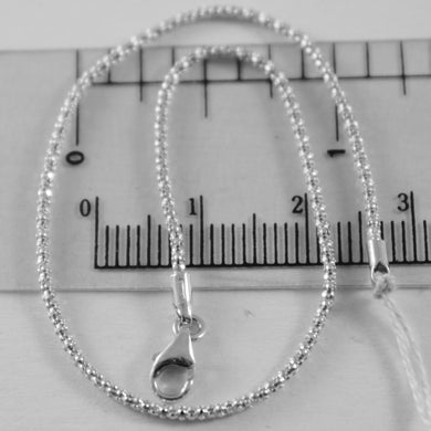 18k white gold bracelet small basket round tube popcorn link 1 mm.
