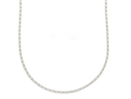 18K WHITE GOLD SOLID CHAIN, SMALL 1.5mm OVALS WITH CIRCLES, 15.7