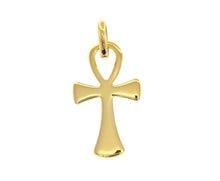 Load image into Gallery viewer, SOLID 18K YELLOW GOLD, ANKH CROSS OF LIFE PENDANT, LENGTH 1,1 IN MADE IN ITALY.
