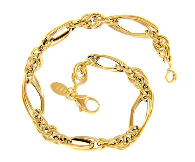 18K YELLOW GOLD BRACELET ALTERNATE MULTI OVALS 5-7mm, 20cm, 7.9