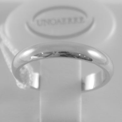SOLID 18K WHITE GOLD WEDDING BAND UNOAERRE RING 4 GRAMS MARRIAGE MADE IN ITALY.