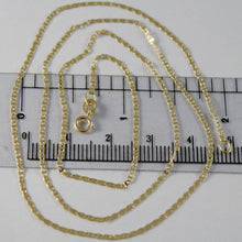 Load image into Gallery viewer, 18K YELLOW GOLD CHAIN MINI OVAL FLAT LINK 1 MM WIDTH 17.70 INCHES MADE IN ITALY.
