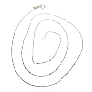 18k white gold chain necklace 0.5 mm mini venetian link 17.70 inc. made in Italy.